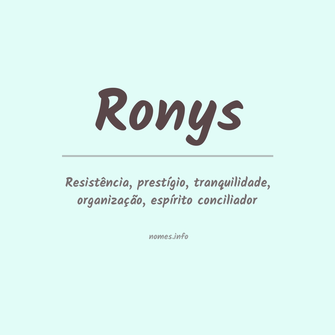 Significado do nome Ronys