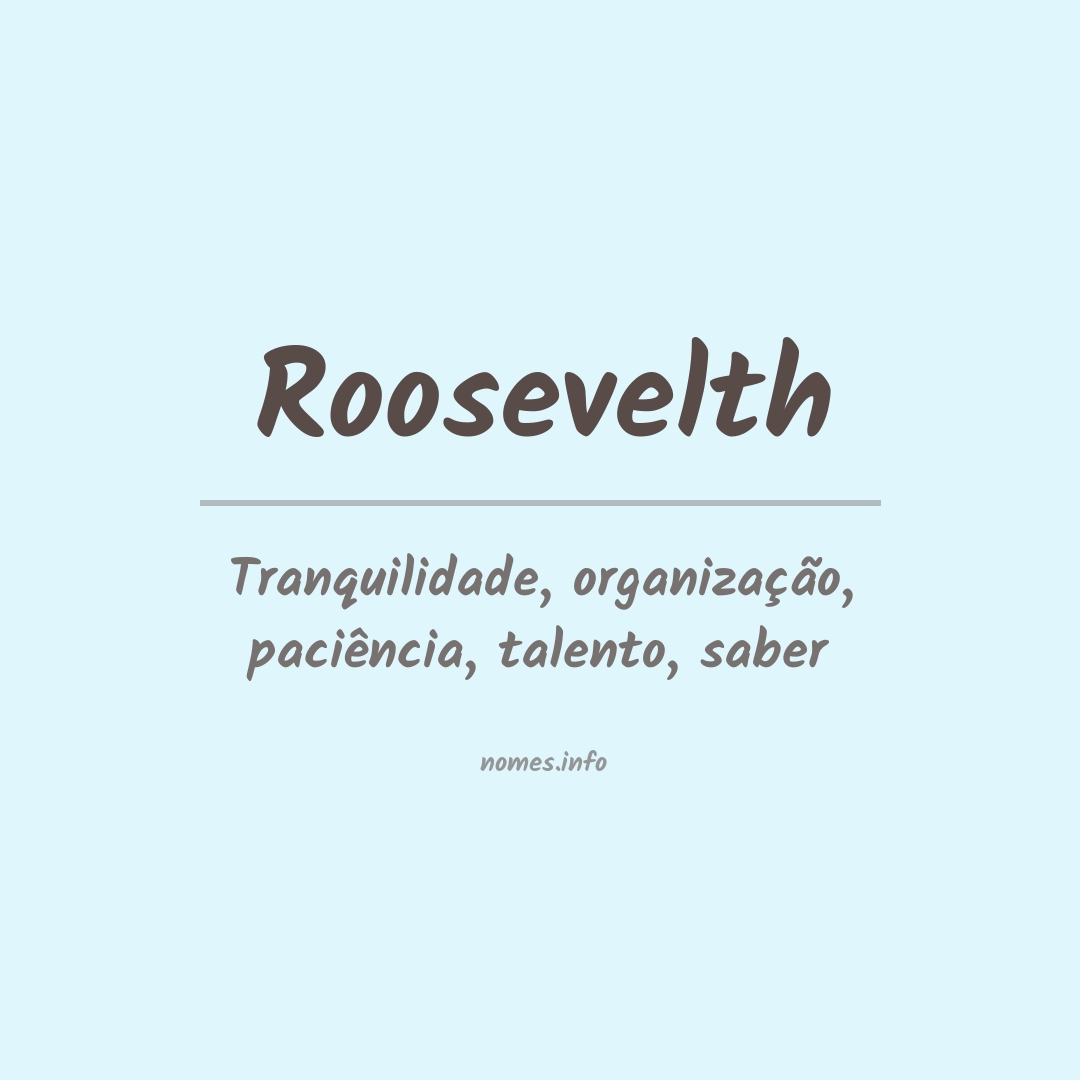 Significado do nome Roosevelth