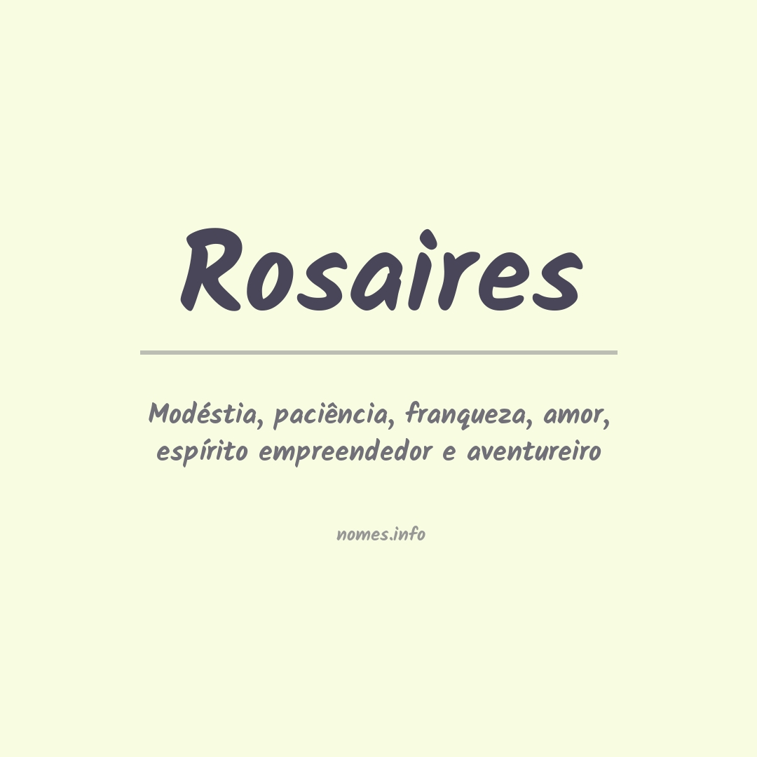 Significado do nome Rosaires