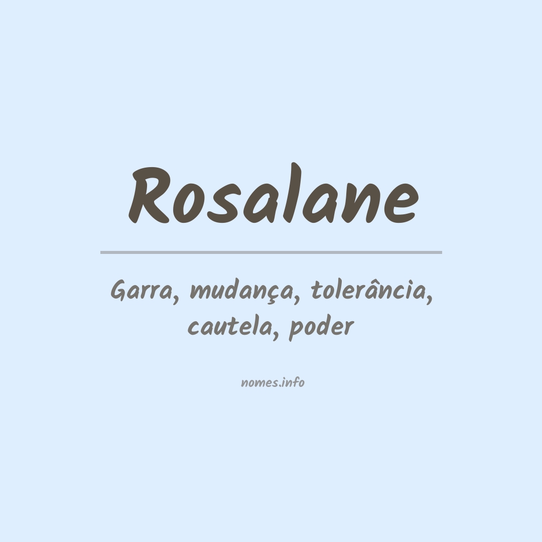 Significado do nome Rosalane