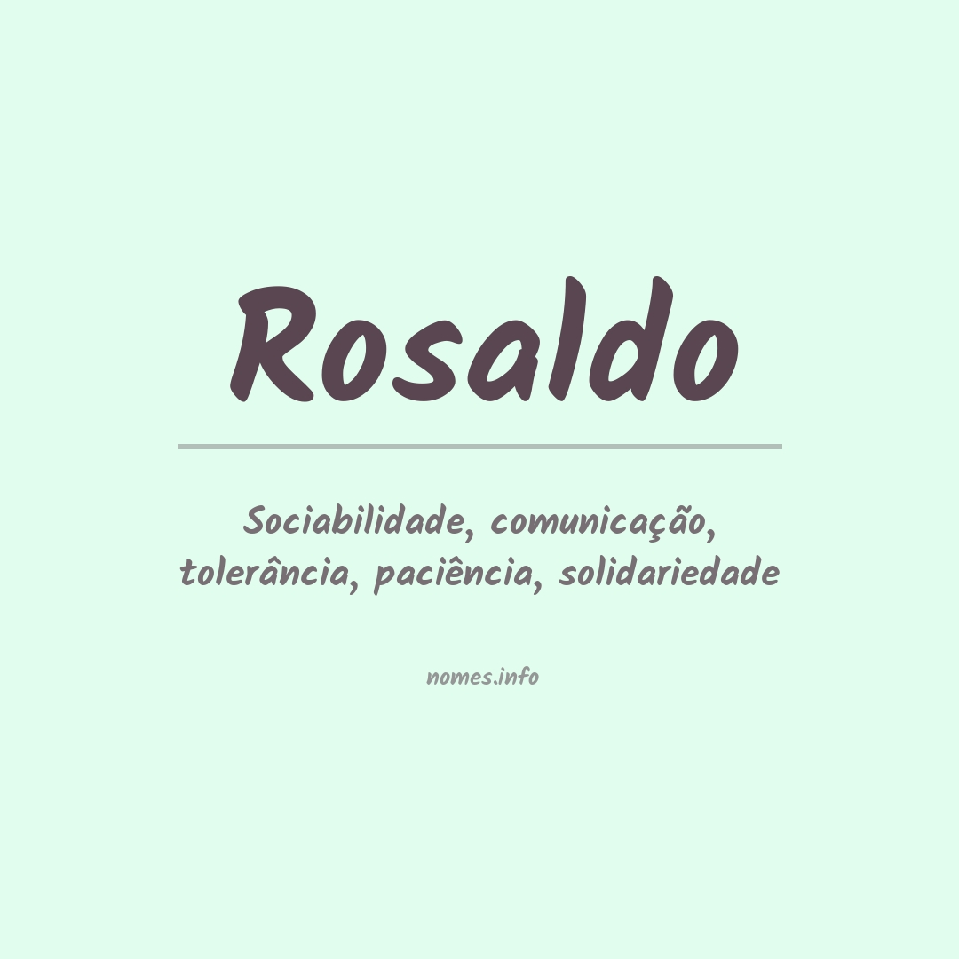 Significado do nome Rosaldo