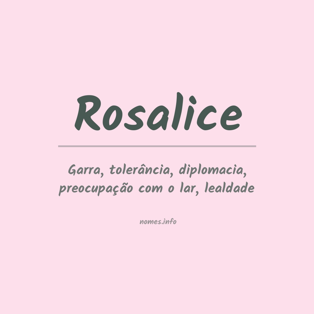Significado do nome Rosalice