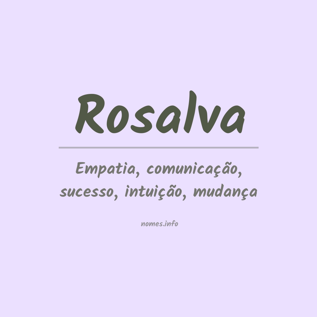 Significado do nome Rosalva