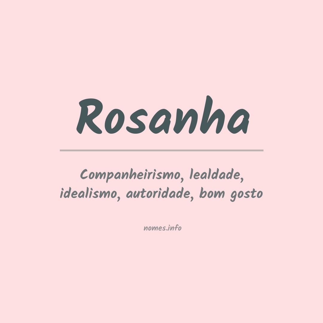 Significado do nome Rosanha