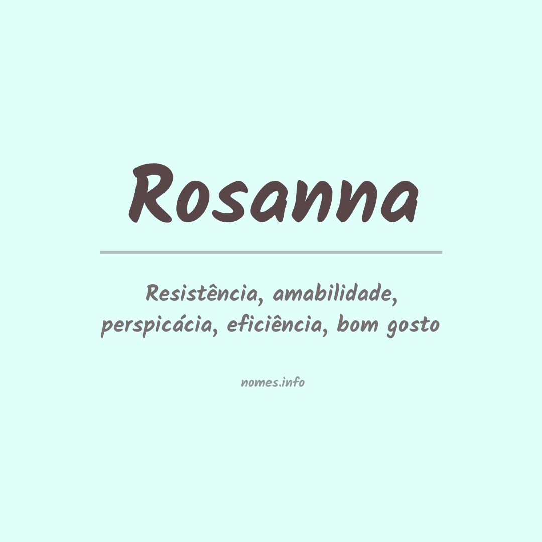 Significado do nome Rosanna