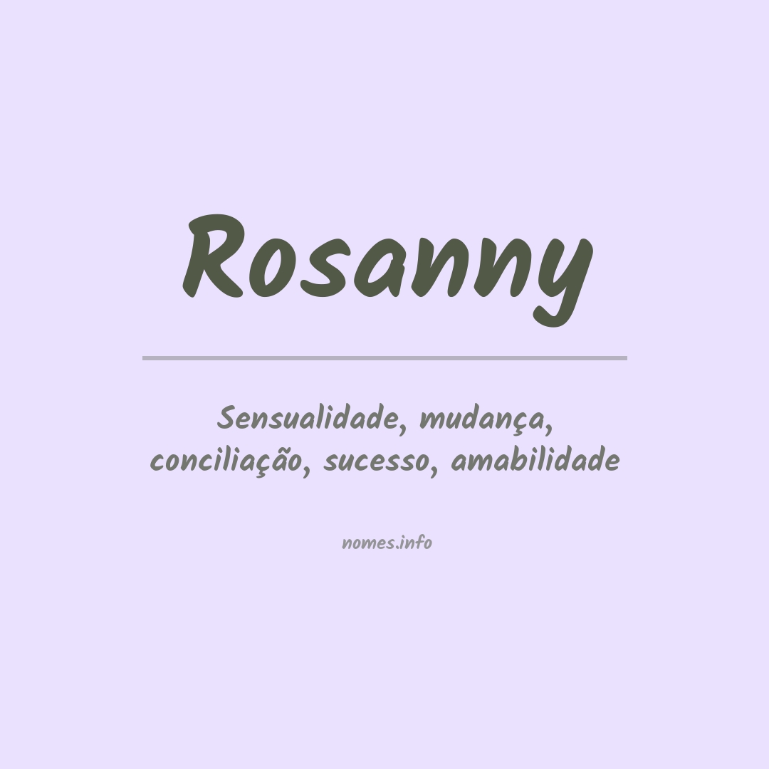 Significado do nome Rosanny