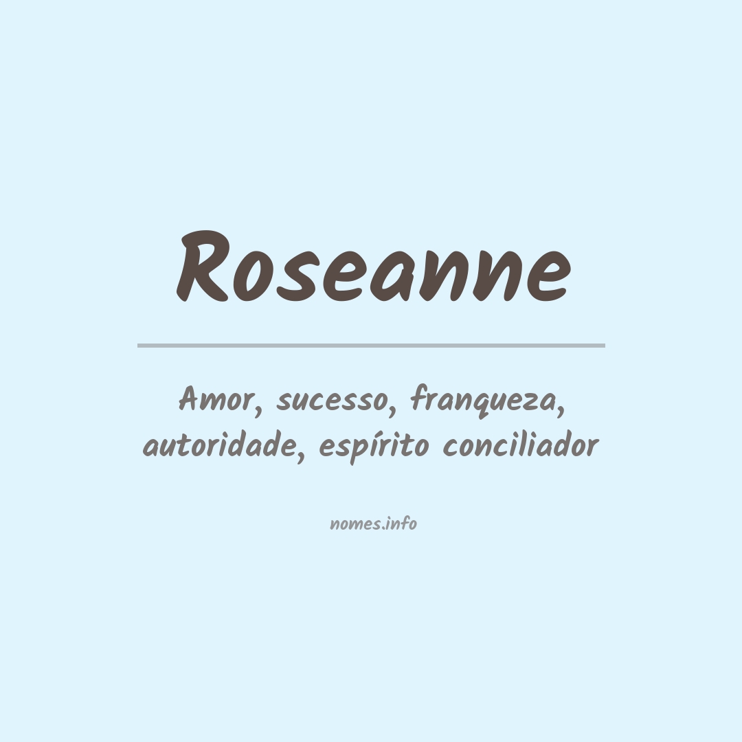 Significado do nome Roseanne