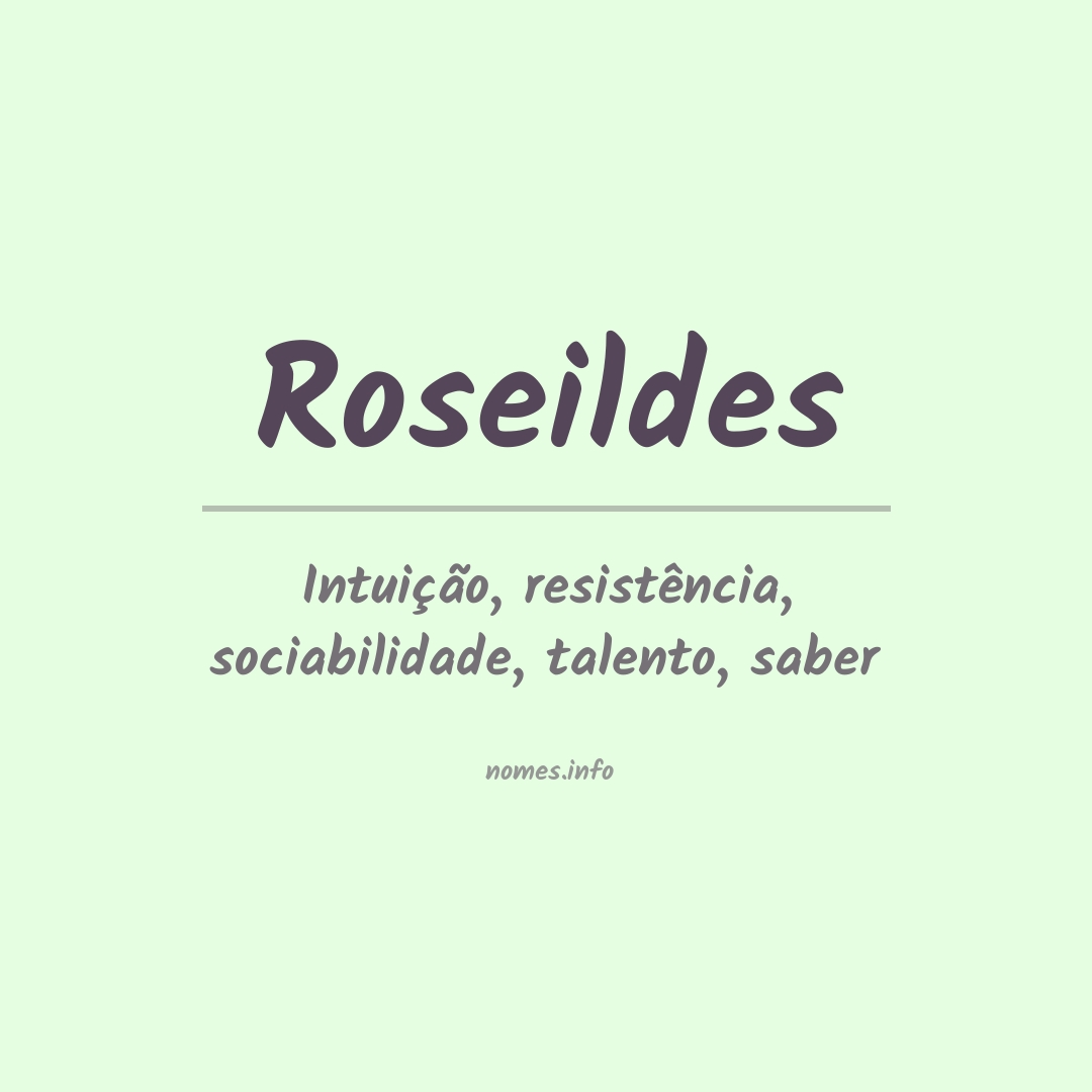Significado do nome Roseildes