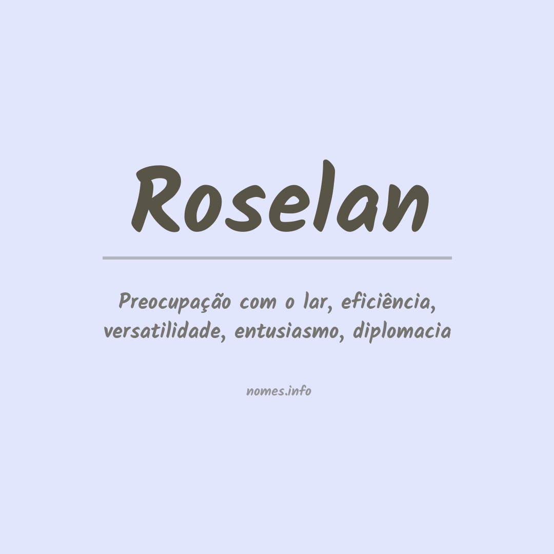 Significado do nome Roselan