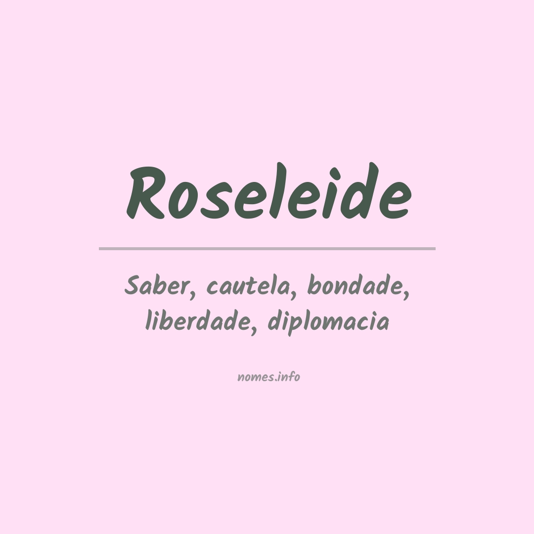 Significado do nome Roseleide