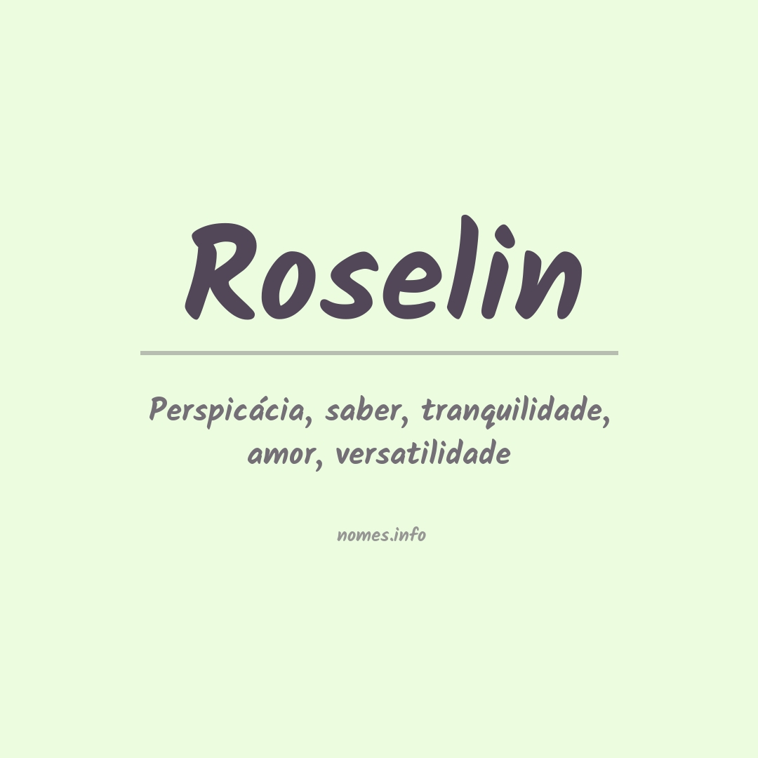 Significado do nome Roselin