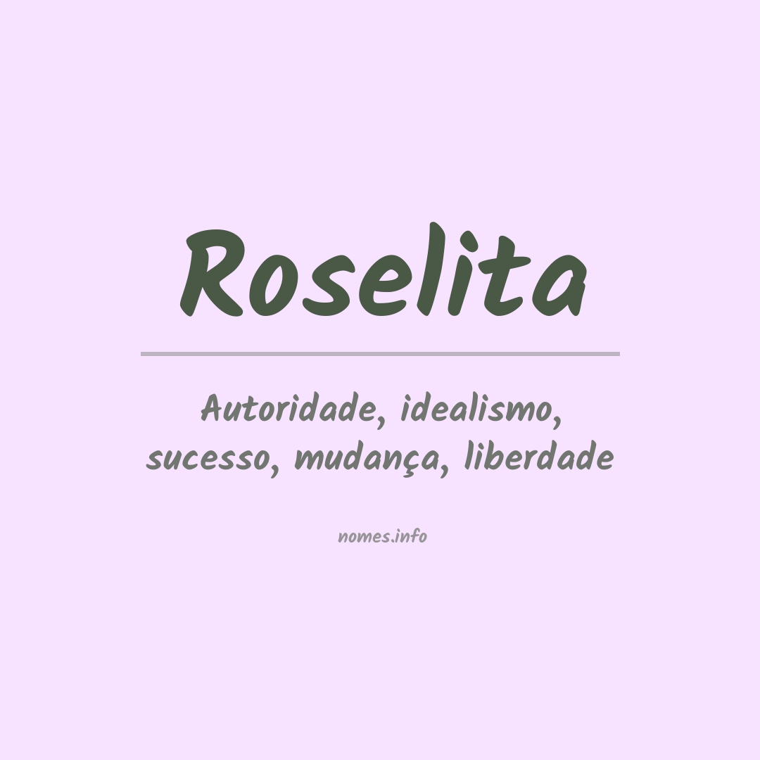 Significado do nome Roselita