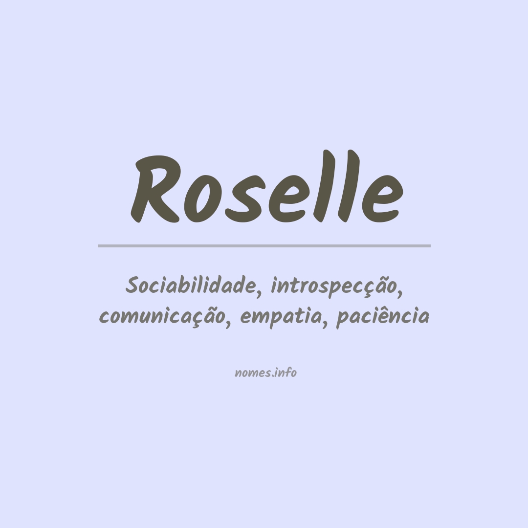 Significado do nome Roselle