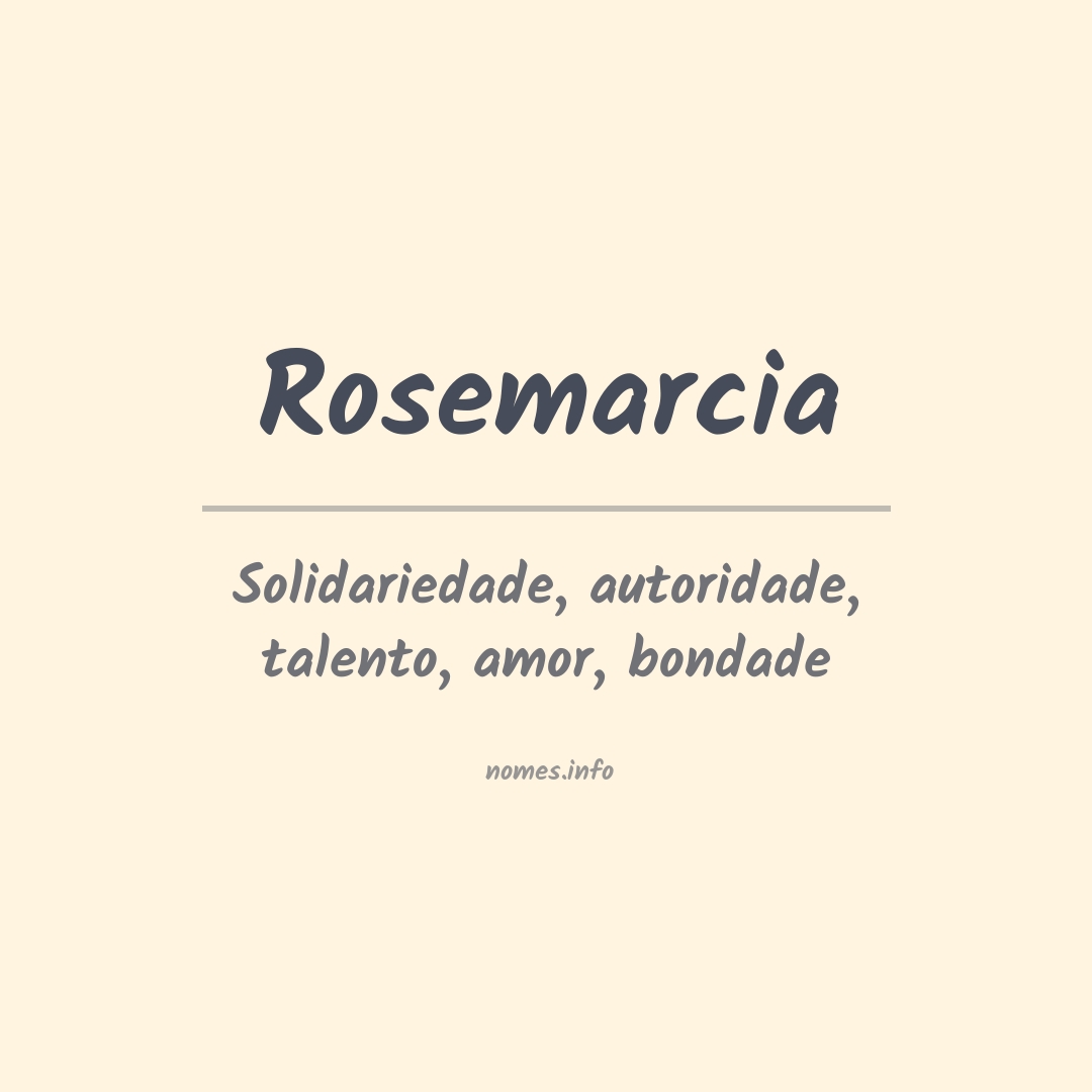 Significado do nome Rosemarcia