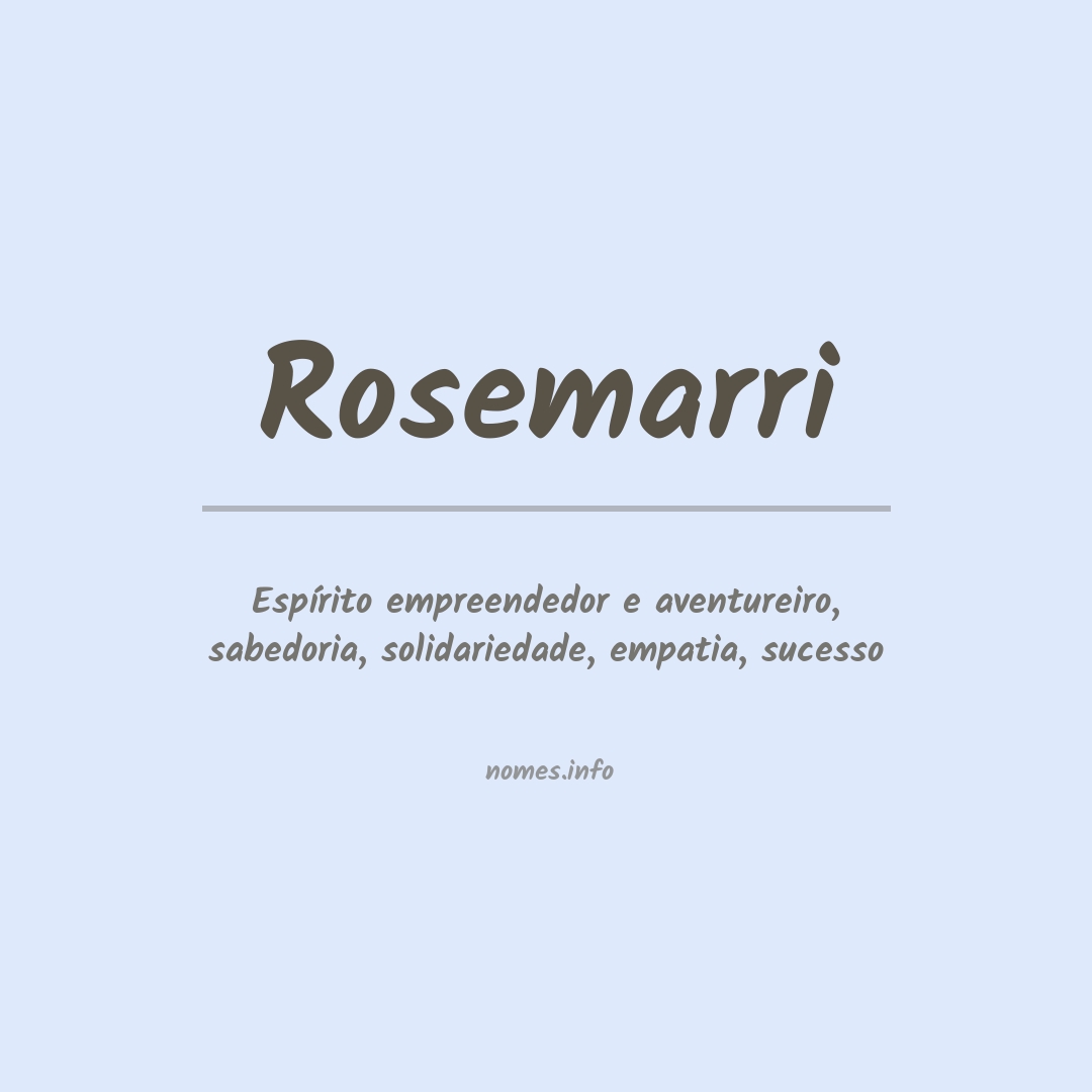 Significado do nome Rosemarri