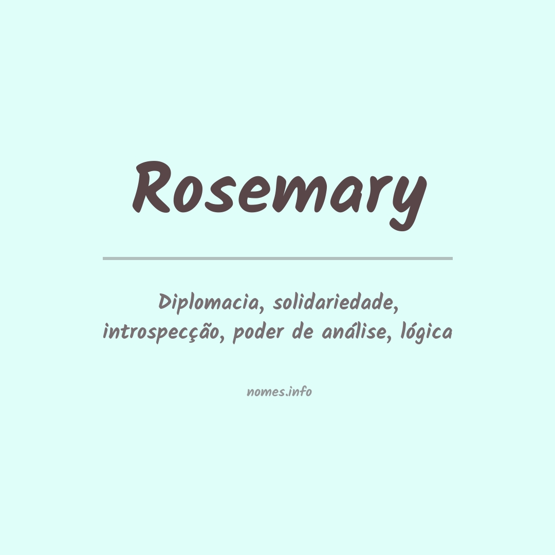 Significado do nome Rosemary