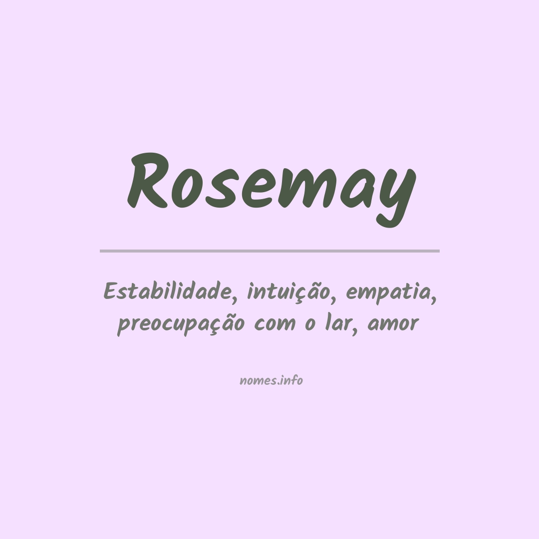 Significado do nome Rosemay