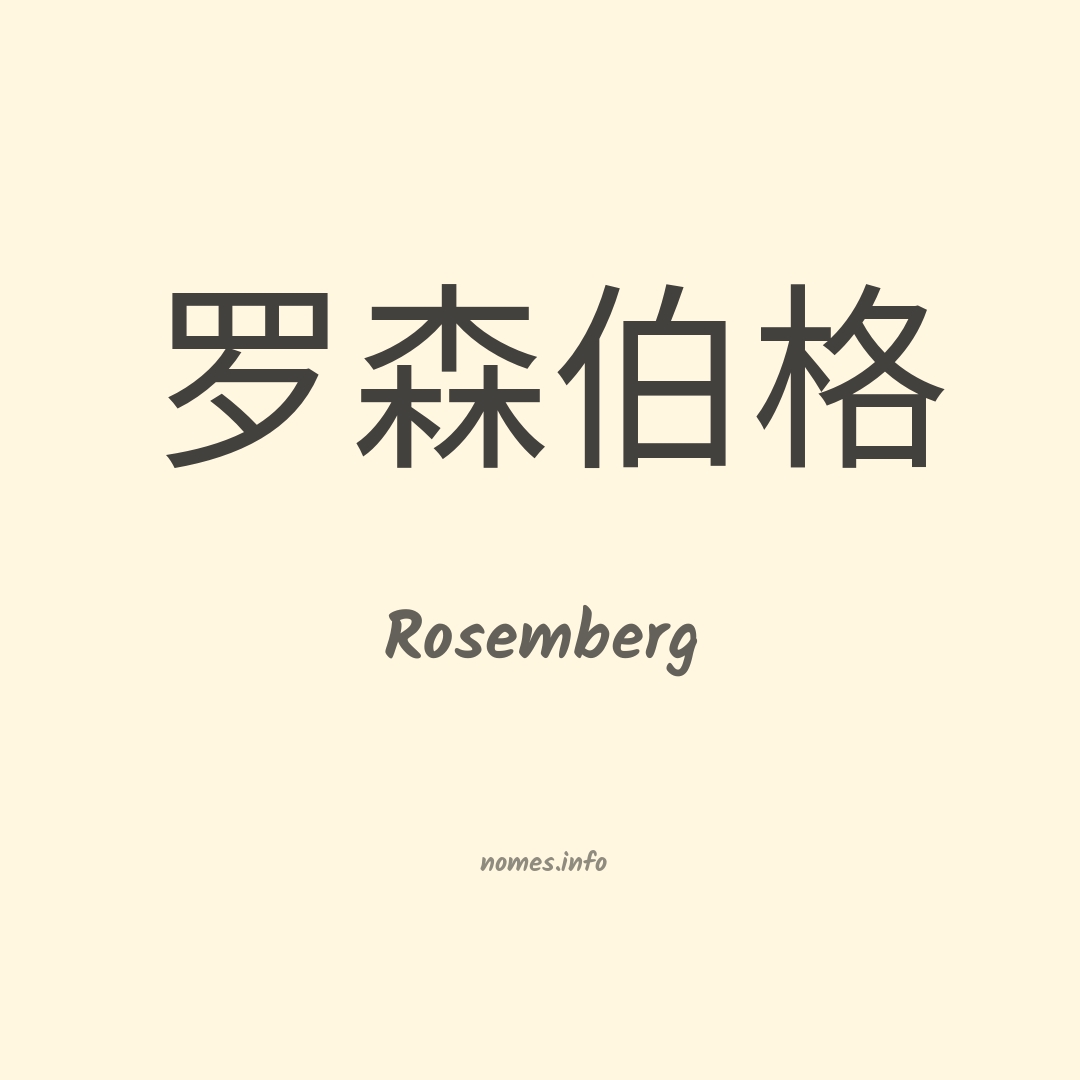 Rosemberg em chinês
