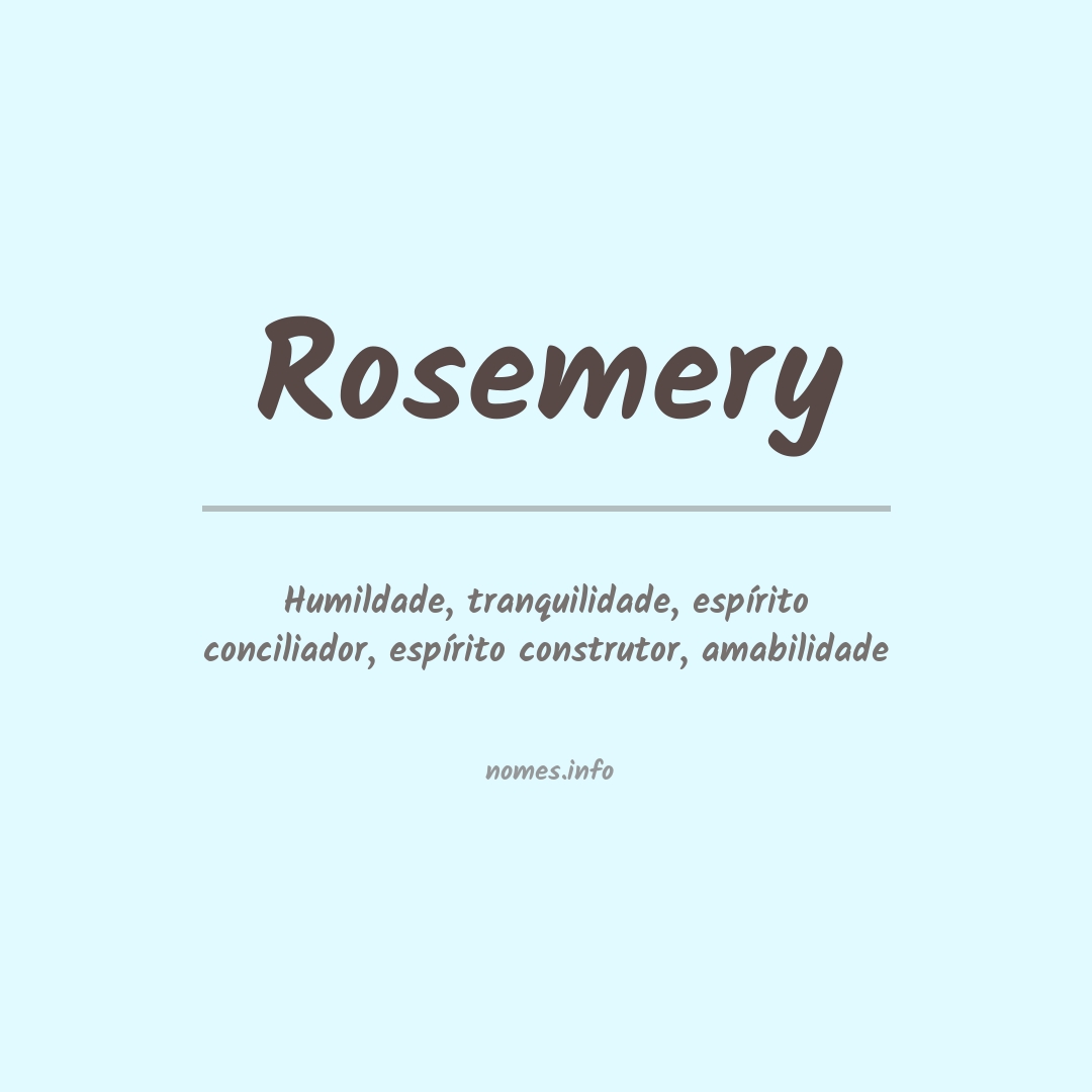 Significado do nome Rosemery