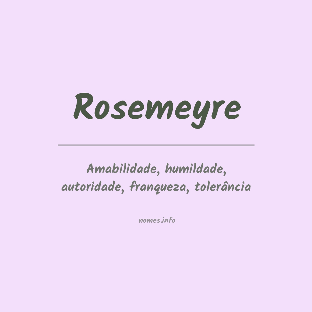 Significado do nome Rosemeyre