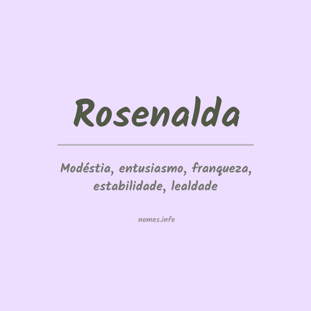 Significado do nome Rosenalda