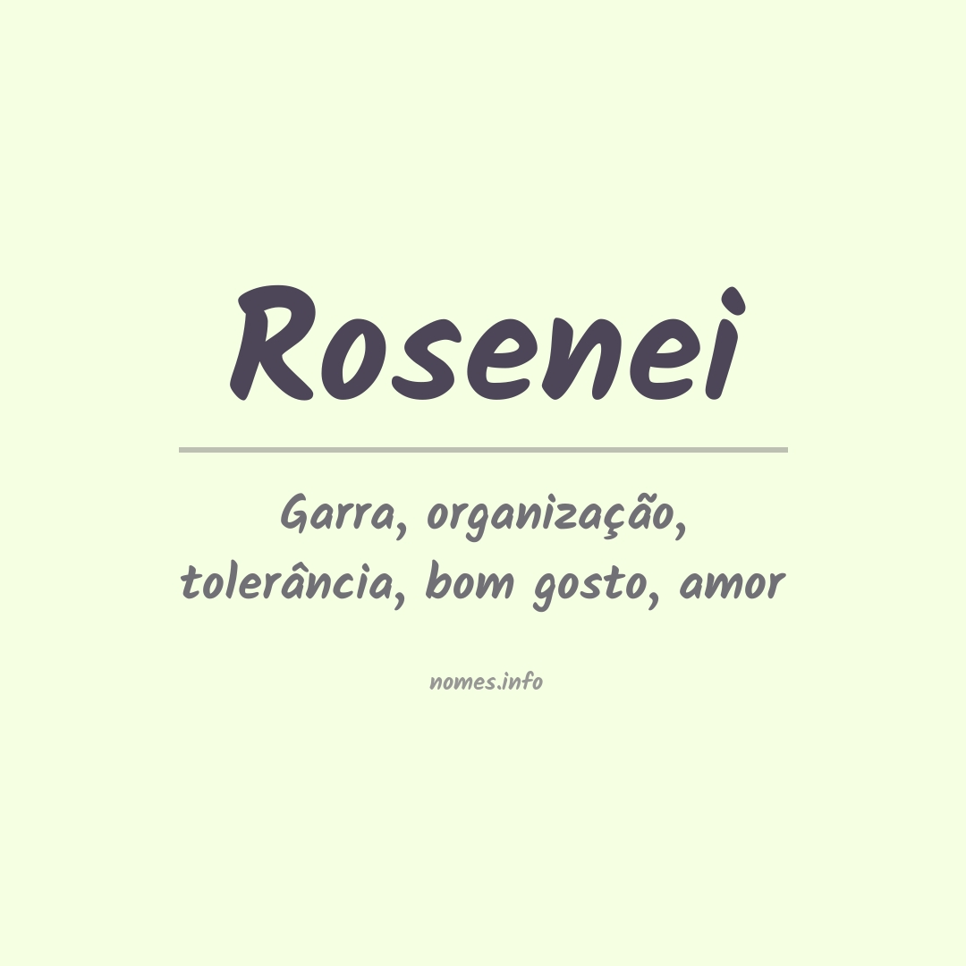 Significado do nome Rosenei