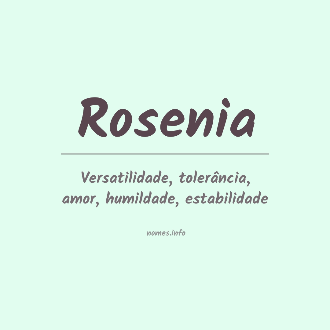 Significado do nome Rosenia