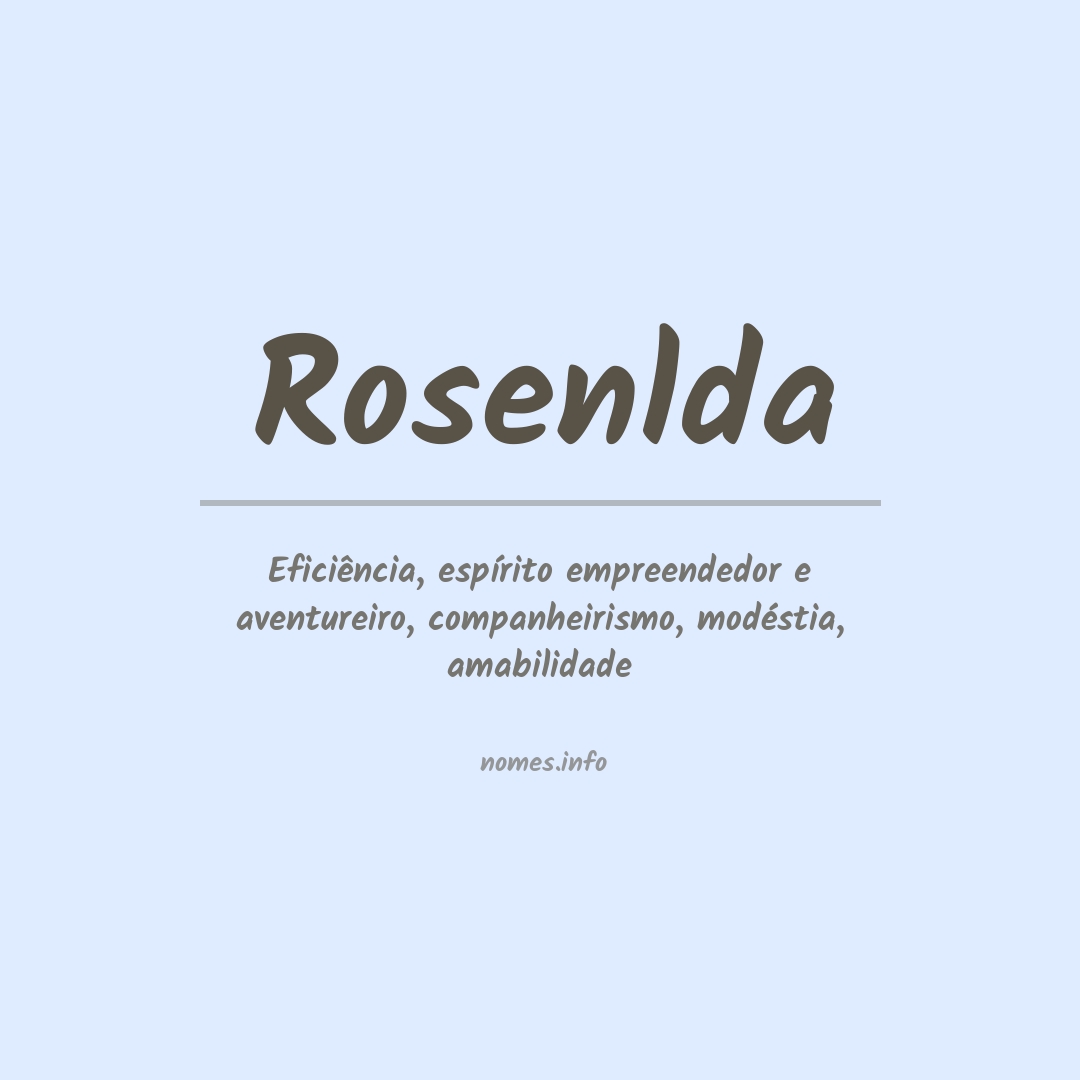 Significado do nome Rosenlda