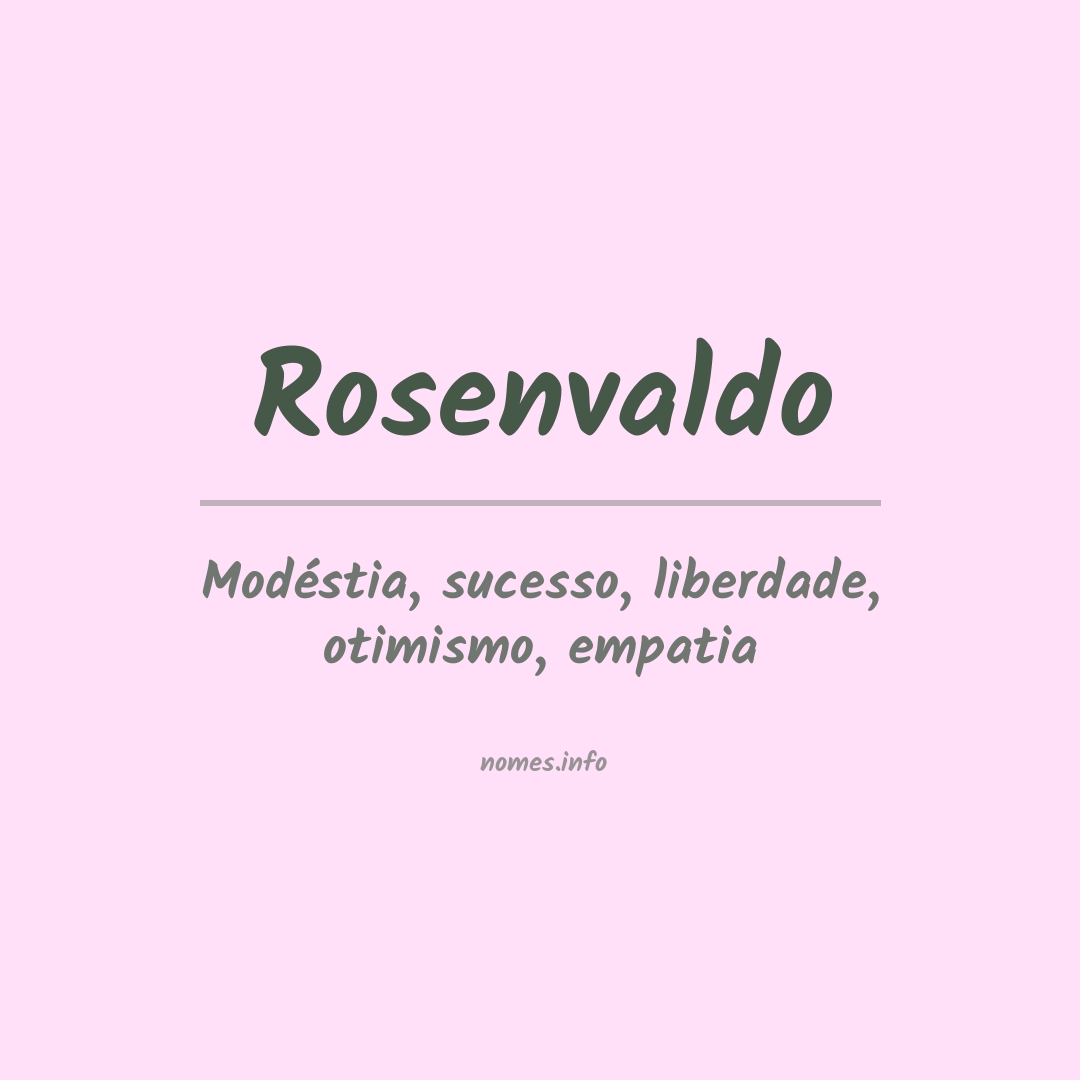 Significado do nome Rosenvaldo