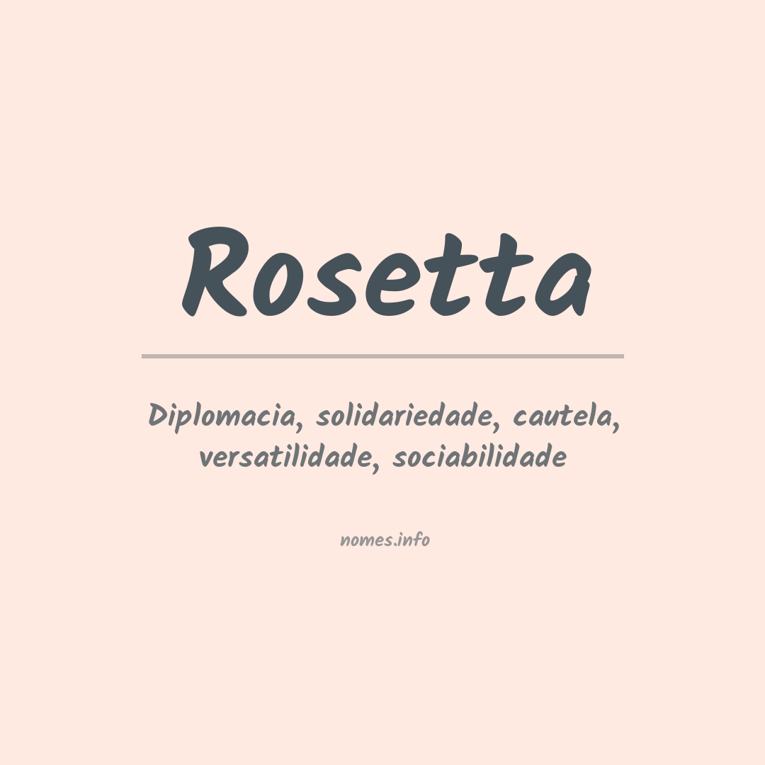 Significado do nome Rosetta