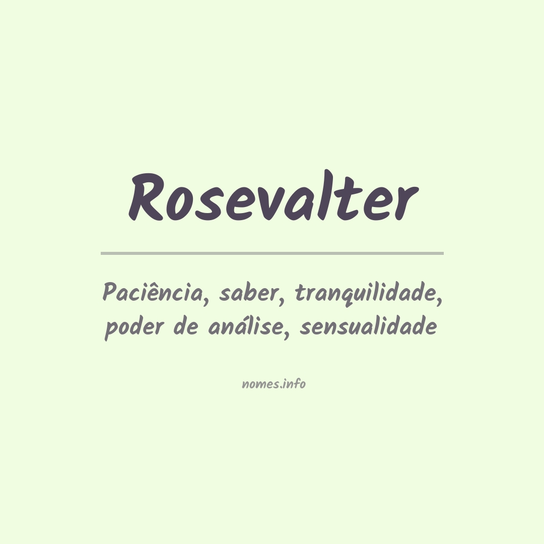 Significado do nome Rosevalter