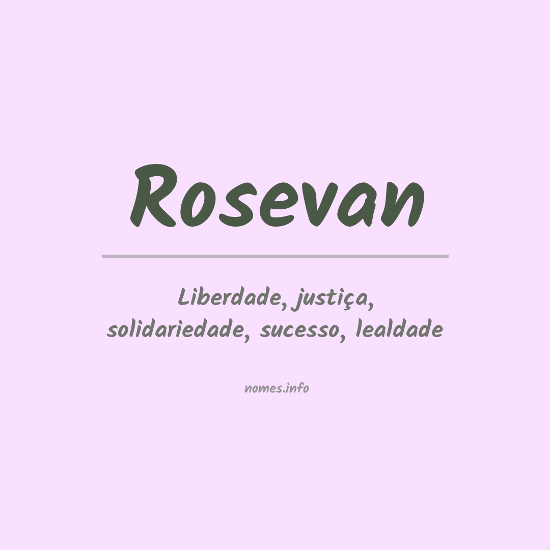 Significado do nome Rosevan