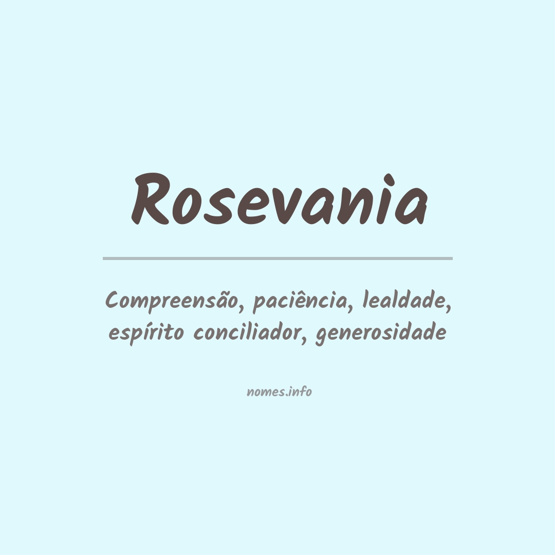 Significado do nome Rosevania