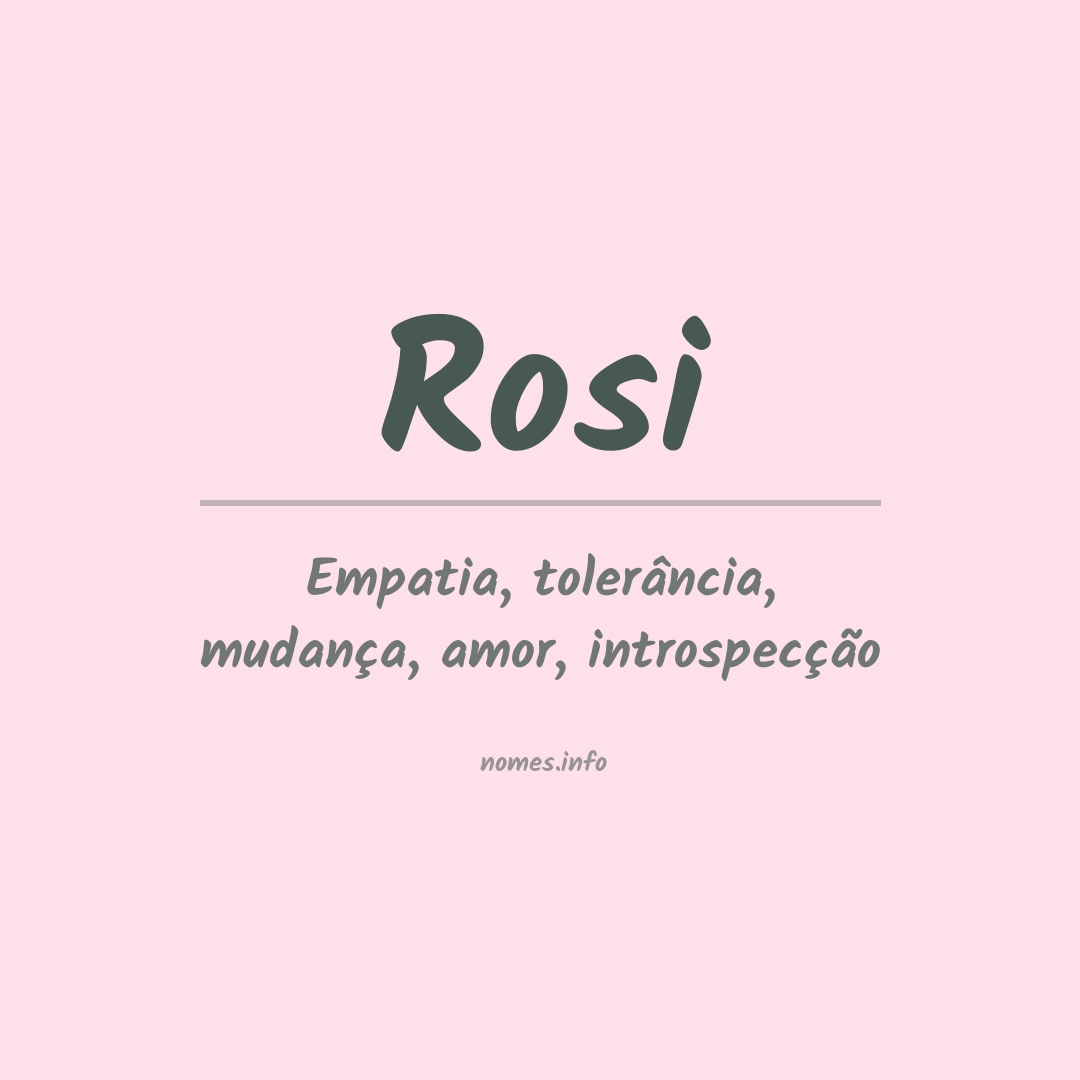 Significado do nome Rosi