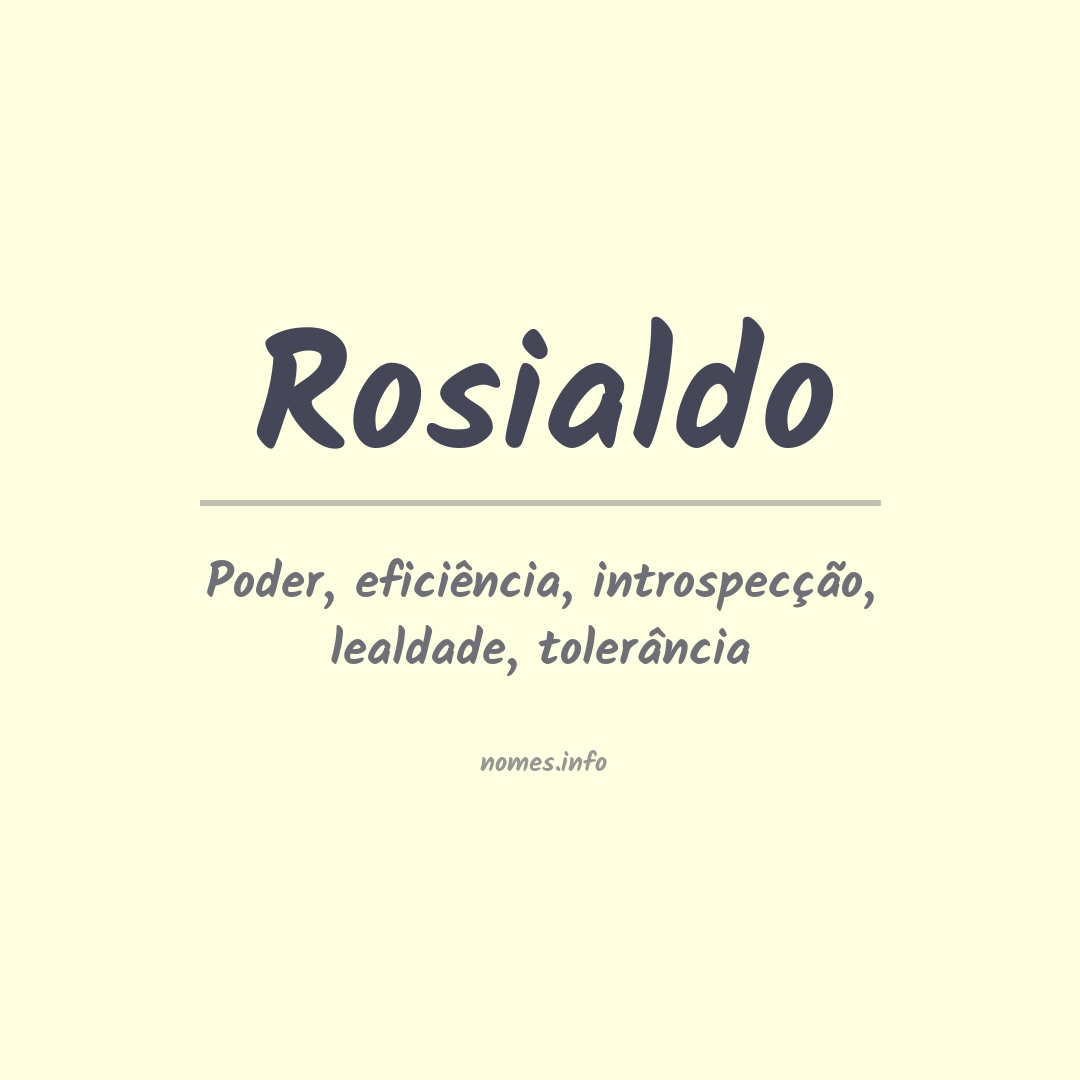 Significado do nome Rosialdo