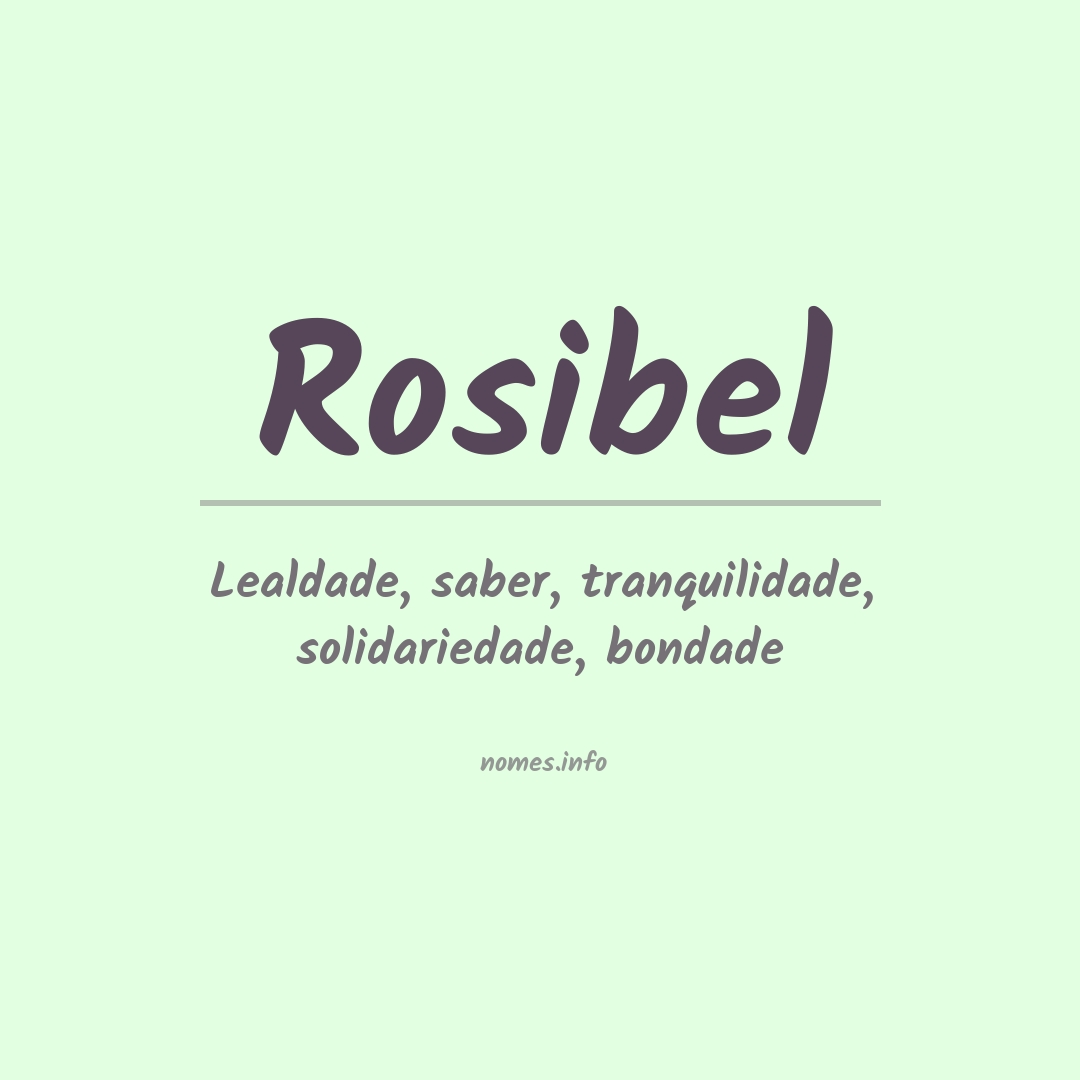 Significado do nome Rosibel