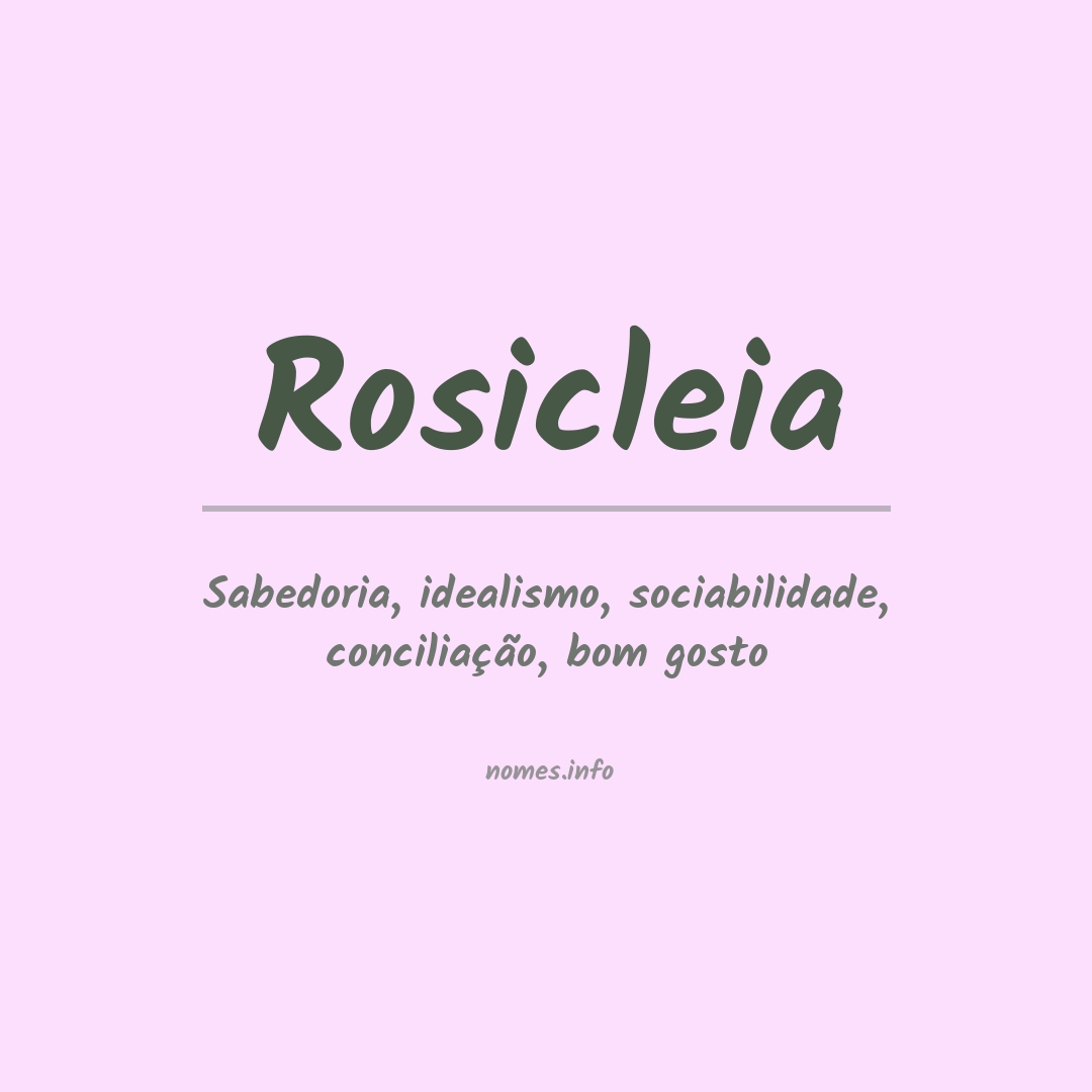 Significado do nome Rosicleia