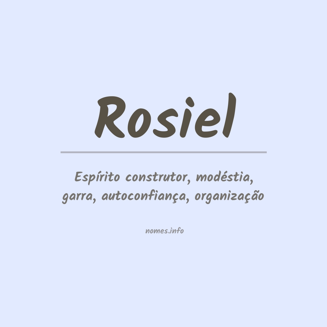 Significado do nome Rosiel