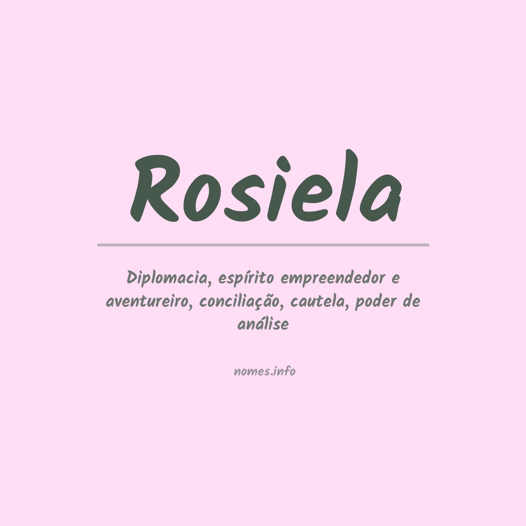Significado do nome Rosiela