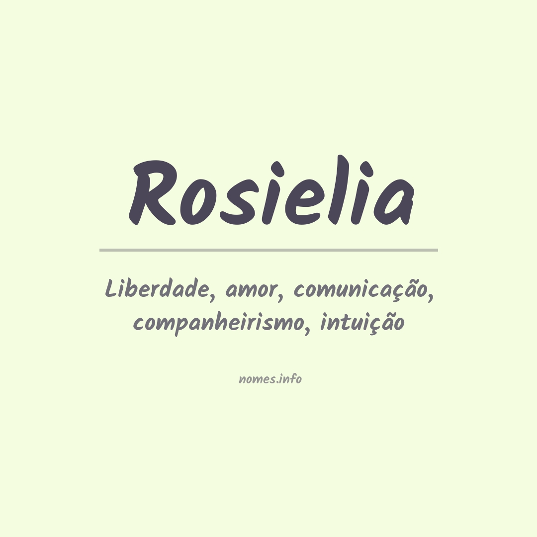 Significado do nome Rosielia