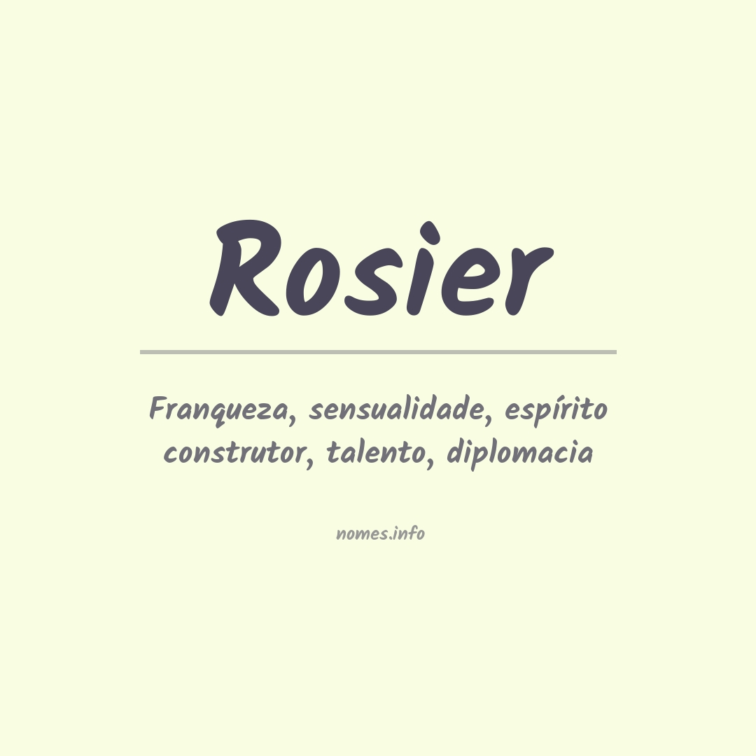 Significado do nome Rosier