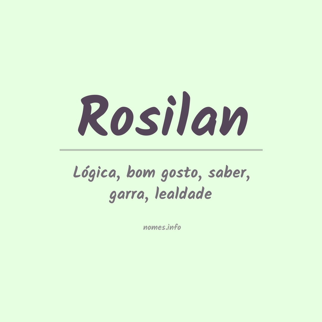 Significado do nome Rosilan