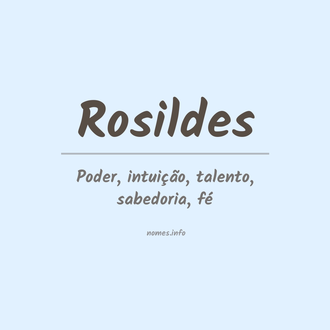 Significado do nome Rosildes
