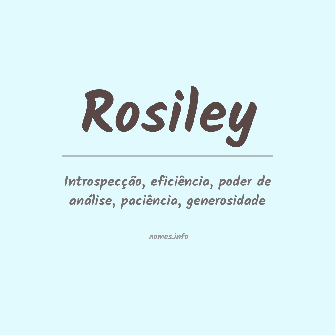 Significado do nome Rosiley