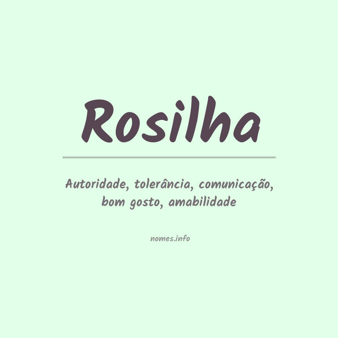 Significado do nome Rosilha