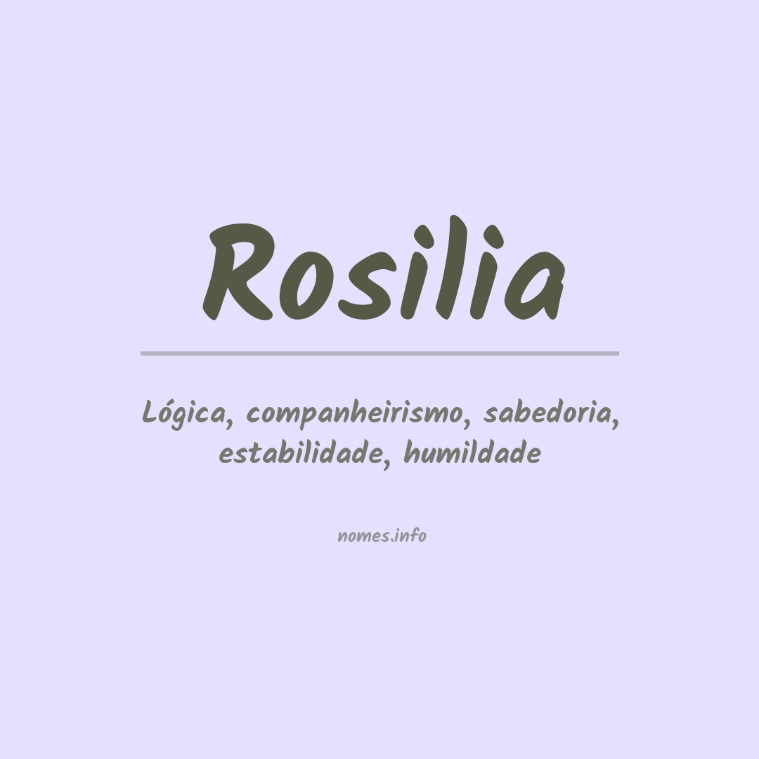 Significado do nome Rosilia