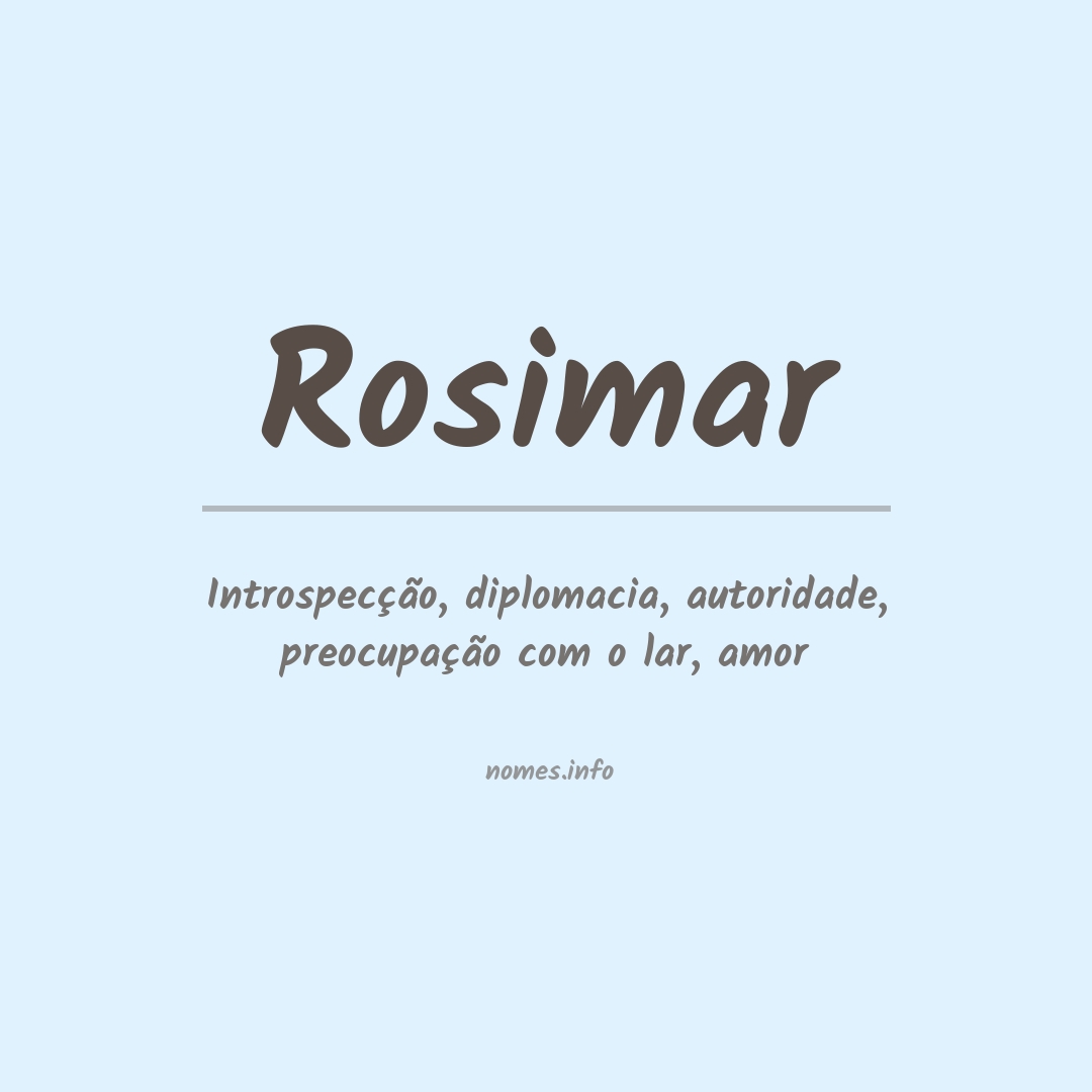 Significado do nome Rosimar