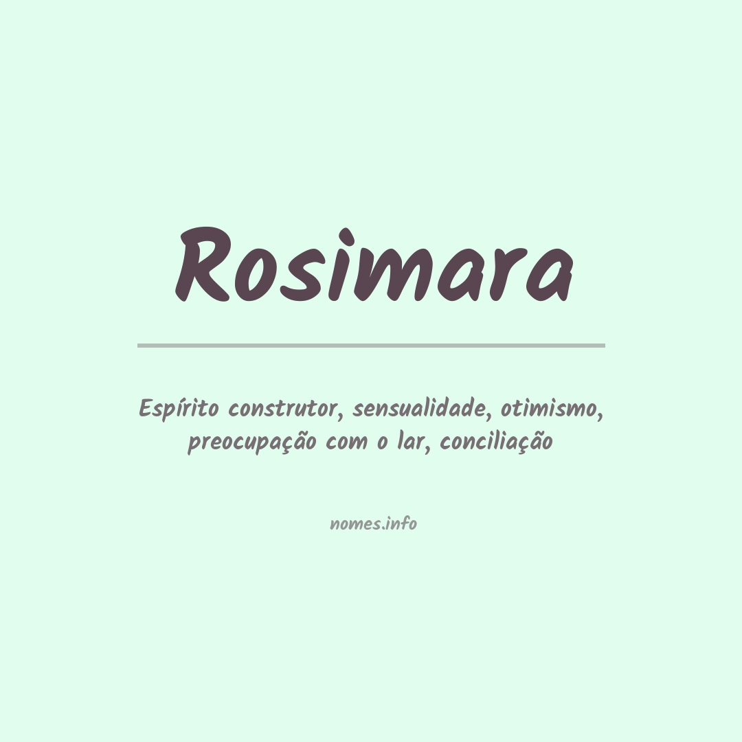 Significado do nome Rosimara