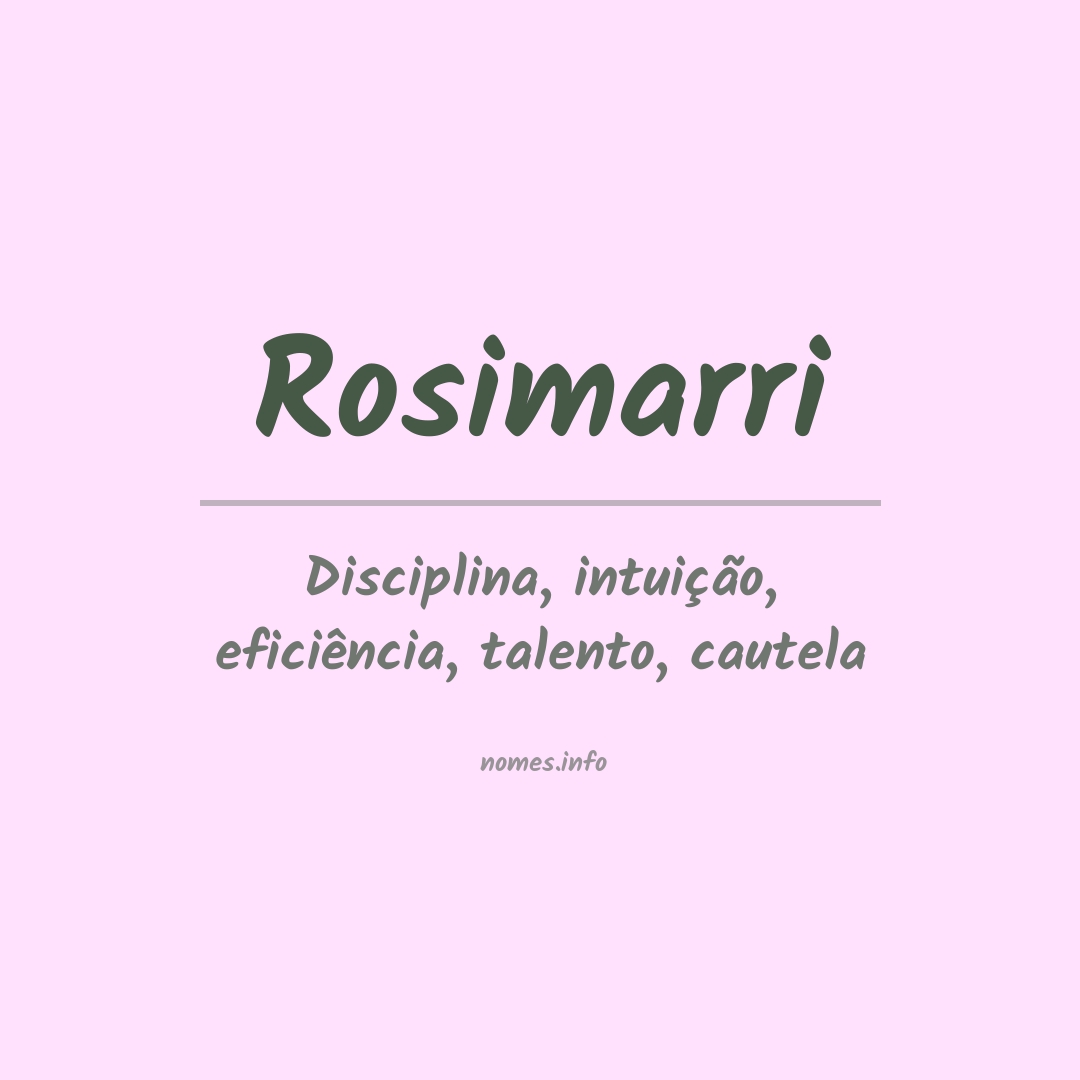 Significado do nome Rosimarri