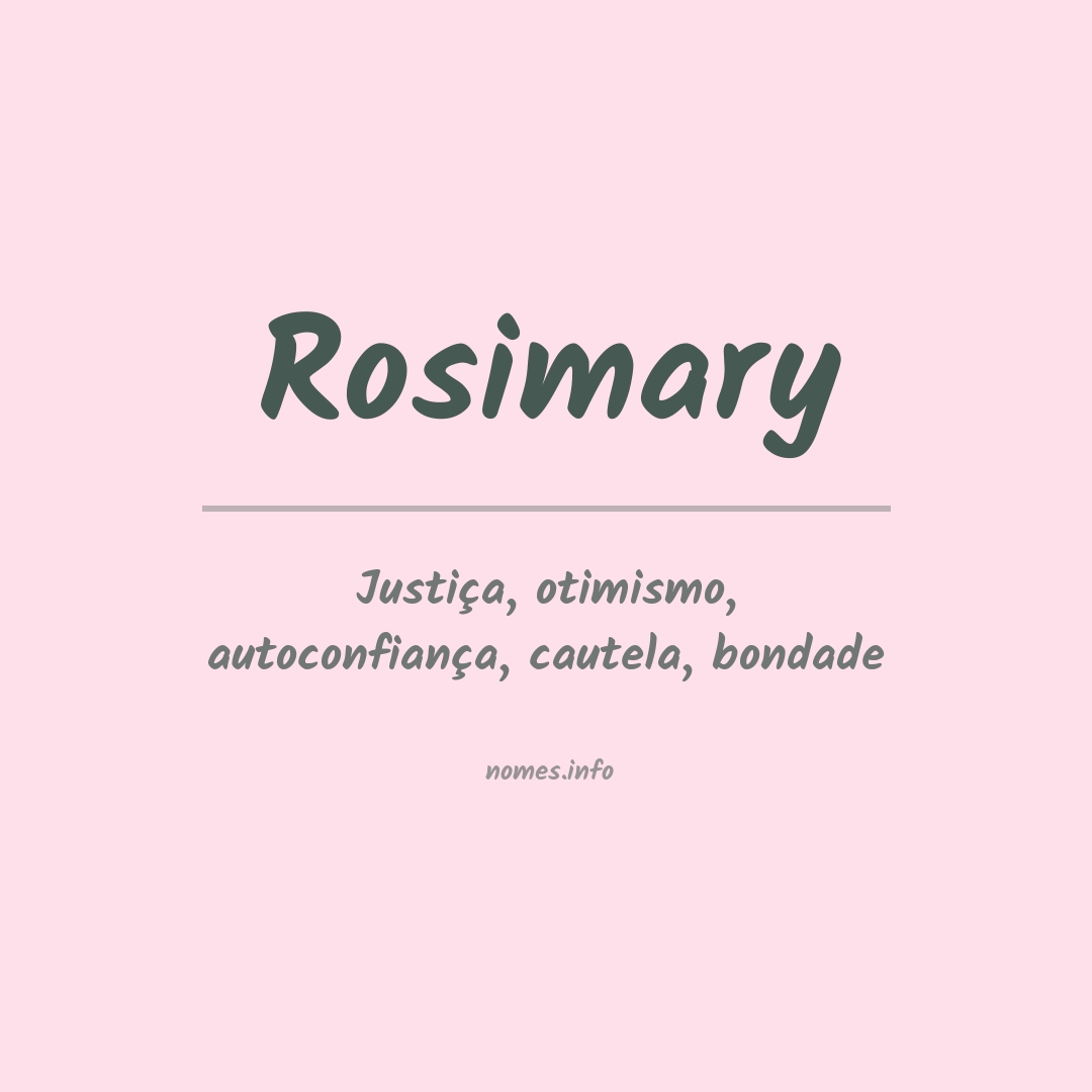 Significado do nome Rosimary
